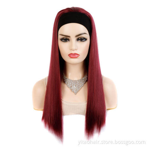 FAZHIYUAN 99J Brazilian Colorful Silky Straight Deep Short Water Wave Bob Kinky Curly Synthetic Headband Wigs